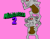 Disegno Madagascar 2 Manson & Phil pitturato su polki