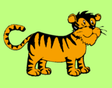 Disegno Tigre  pitturato su margarita