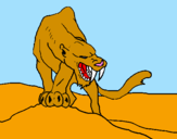 Disegno Tigre con affilati canini  pitturato su ANDREA