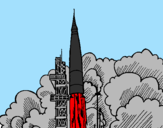 Disegno Lancio di un razzo  pitturato su missile