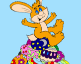 Disegno Coniglio di Pasqua pitturato su ROSARIA