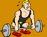 Disegno Sollevamento pesi  pitturato su lo sport di pesi