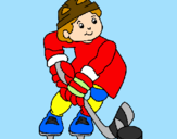 Disegno Bambino che gioca a hockey  pitturato su sabrina