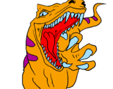 Disegno Velociraptor  II pitturato su dalila