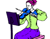 Disegno Dama violinista  pitturato su Laura