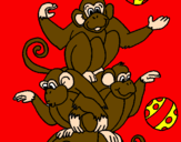 Disegno Scimmie giocoliere pitturato su maria rita