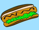 Disegno Hot dog pitturato su leonardo