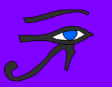 Disegno Occhio di Horus  pitturato su SERENA