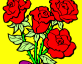 Disegno Mazzo di rose  pitturato su anna raffy psquy