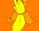 Disegno Banana pitturato su giuliana