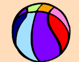 Disegno Pallone da pallacanestro pitturato su domenico