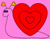 Disegno Lumachina cuore  pitturato su gaia