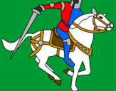 Disegno Cavaliere a cavallo IV pitturato su luis beci