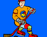 Disegno Giocatore di hockey su ghiaccio pitturato su giuseppe