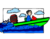 Disegno Acquatico barca pitturato su DANIELE