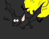 Disegno Pipistrello pazzo  pitturato su igna