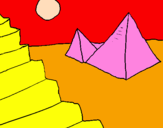 Disegno Piramidi pitturato su francesca