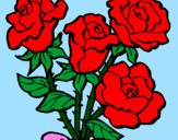 Disegno Mazzo di rose  pitturato su Giulia
