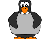 Disegno Pinguino pitturato su michele