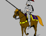 Disegno Cavallerizzo a cavallo  pitturato su Stefano