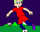 Disegno Giocare a calcio pitturato su TOMMASO2004