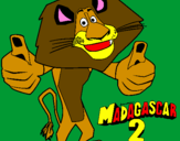 Disegno Madagascar 2 Alex pitturato su ANDREA