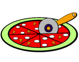 Disegno Pizza pitturato su miriam