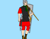 Disegno Soldato romano  pitturato su massimo