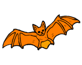 Disegno Pipistrello in volo  pitturato su federico