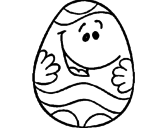 Disegno Uovo di Pasqua felice pitturato su matteo