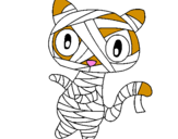 Disegno Mummia gatto scaraboechio pitturato su pazol di roberta