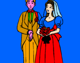Disegno Gli sposi III pitturato su sposi marta