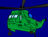 Disegno Elicottero di salvataggio  pitturato su matteo