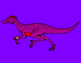 Disegno Velociraptor  pitturato su luca