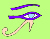 Disegno Occhio di Horus  pitturato su MONICA