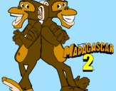 Disegno Madagascar 2 Manson & Phil 2 pitturato su luca