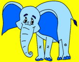 Disegno Elefante felice  pitturato su gaia