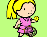 Disegno Ragazza che gioca a tennis  pitturato su loiloi