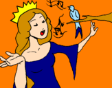 Disegno Principessa che canta pitturato su fra pollono.