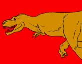 Disegno Tyrannosaurus Rex  pitturato su  naybh ggh