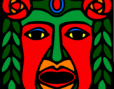 Disegno Maschera Maya pitturato su k