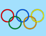 Disegno Anelli dei giochi olimpici  pitturato su martina