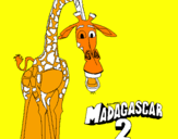 Disegno Madagascar 2 Melman pitturato su fabiana