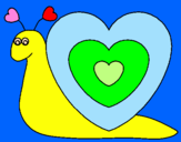 Disegno Lumachina cuore  pitturato su paola