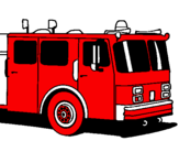 Disegno Camion dei pompieri pitturato su manuel