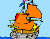 Disegno Barca  pitturato su galeone zorro