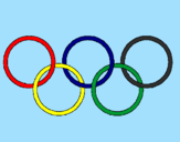 Disegno Anelli dei giochi olimpici  pitturato su Michele
