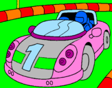 Disegno Auto da corsa pitturato su alessia