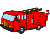 Disegno Pompieri sul camion  pitturato su riccardo p.