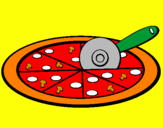 Disegno Pizza pitturato su luigi